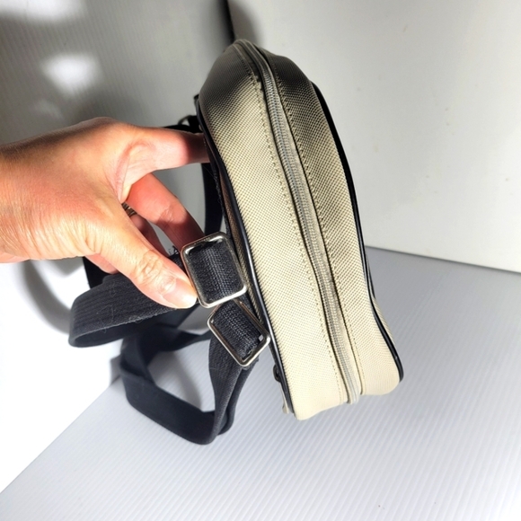 Lacoste birch white small back pack knapsack black straps - Picture 5 of 11